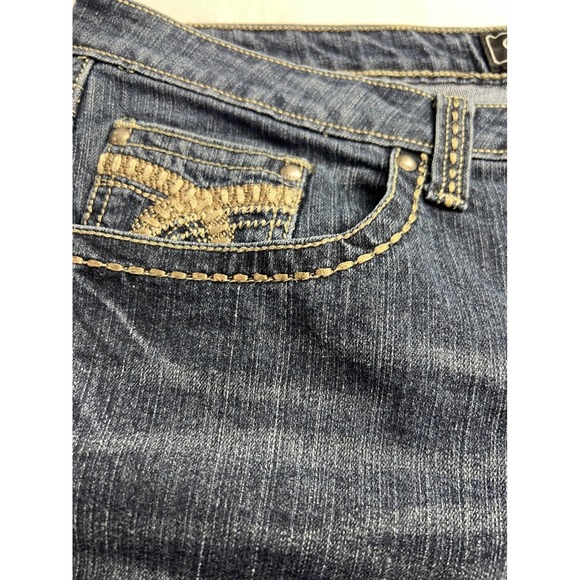 Cato Premium Womens Plus Size 16WP Dark Wash Embroidered Contrast Stitch Jean D4 - Picture 10 of 16